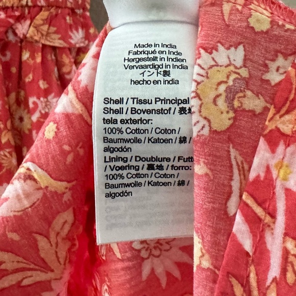 J. Crew Ruffle Trim Tiered Maxi Dress XS Petite Sunny Blooms Coral Cottage NWT - Picture 13 of 14